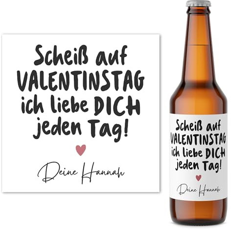Valentinstagsgeschenk für ihn Bieretiketten personalisiert ich liebe dich Geschenk für Männer Valentinstag Bier Geschenk Etiketten 2 Stück | 9x9 cm