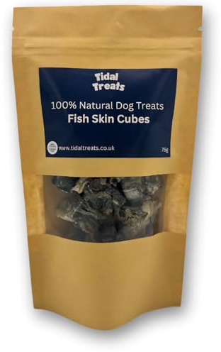 Fish Skin Cubes For Dogs | 75g | 100% Natural Dried Fish Skin Dog Treats | Hypo-Allergenic | Grain & Gluten Free