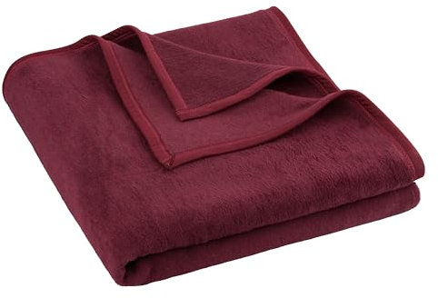 Clinotest Wohndecke 150 x 200cm in Rot, Kuscheldecke aus Baumwollmischung, weiche & warme Tagesdecke, atmungsaktiv & pflegeleicht, als Sofadecke oder Überwurf