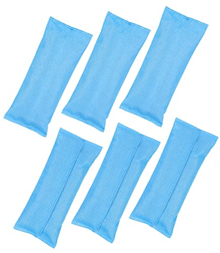 6 Stück Bambuskohlebeutel aus Leinen, Blau, für Geruch und Feuchte