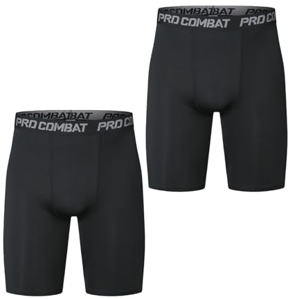 2 Stück Herren Kompression Shorts, Spandex kühlen trockenen Basisschicht Hose für Gym Training Laufen Workout Sport Yoga Basketball