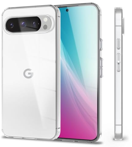 NALIA Transparente Silikonhülle für Google Pixel 9 Pro - Hülle | Micro-Dot Rückseite ohne Wasserflecken, Stoßabsorbierende Ecken, Griffiges TPU-Material, Präzise Tasten, GLAZE
