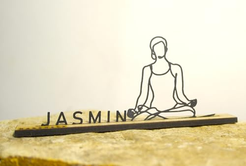 Generisch Personalisierte Yoga Frau Silhouette – Geschenk mit Namen | Entspannung, Meditation & Wellness Deko