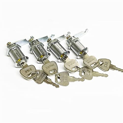 cerraduras, 4 cerraduras de embutir for armarios con 2 llaves for muebles, puertas, buzones y cajas de herramientas (HJ03)(Key Same X 30mm)