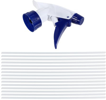 Yardenfun Embouts de Pulvérisateur pour Flacon 28/400 15 Pièces Blanc et Bleu Buse de Vaporisation Résistante pour Arrosage Plantes, Nettoyage Maison et Purification d'air