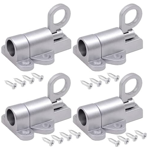 4 PCS Loft Hatch Catch Automatic Spring Latch Lock Window Latch Loft Latch Pull Ring Bolt Door Spring Bolt Closing Gate Latches for Shed Doors Gates and Outhouse Window (Silver)