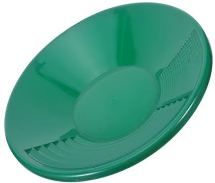 SOIMISS Batée à Or en Plastique Verte 37,8 Cm avec Rainures Profondes, Équipement pour Orpaillage Manuel, Tamis Léger pour Débutants, pour Rivières, Ruisseaux et Jardin, Outil