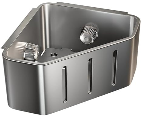 Kixolazr Porte-éponge de cuisine,Étagère d'angle anti-rouille avec ventouse,Support à éponge pour vaisselle et évier - Pour plan de travail de vaisselle, maison, salle de bain, arrêt de brosse à savon