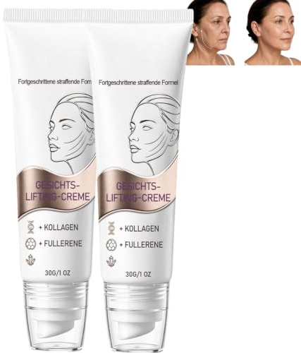 Collagen Lifting Face Cream, Tägliche Feuchtigkeitscreme auf Wasserbasis für Frauen, Aufhellender Plumping Glow, Straffende Lotion für Crepey Sagging Skin, Sensitive Cream, (2 STÜCKE)