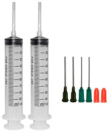 2 Stück 100 ml mit 14Ga 18Ga 1.5inch Dosiernadel Plastik Einweg Präzisions Hydroponik Ernährung Luer Adapter Spritze Dosierspritze. Große spritze steril verpackt