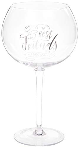 Verre à gin Sentiment Best Friends Forever avec cœurs – 625 ml, coffret cadeau