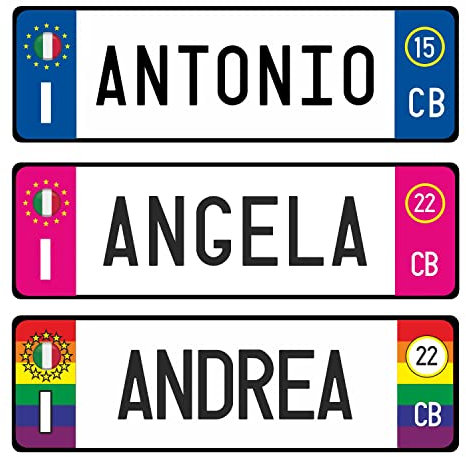 GFD - Targa Auto con Nome o Frase Personalizzata in Alluminio 3 mm - 36 x 11cm - Disponibile Diversi sistemi di fisaggio a Scelta per poterla Fissare in Auto - Made in Italy