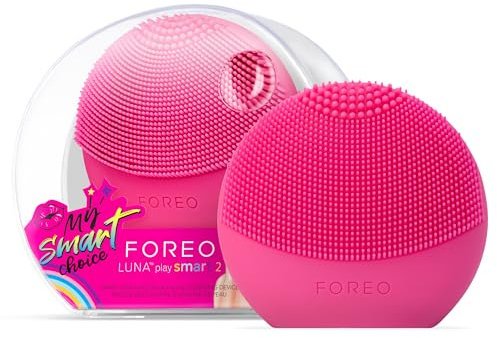 FOREO LUNA play smart 2-2-in-1 Hautanalyse & Reinigungsbürste - Reisezubehör - Silikon-Gesichtsmassagegerät - App-verbunden - Cherry Up
