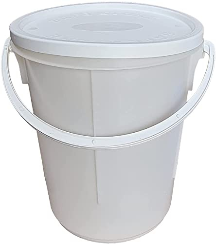 TENLITE Multipurpose Storage Bin/Flexi Tub/Bucket/Tub for daily needs Home/Farming Requirements - White (Bucket with Handle & Lid)