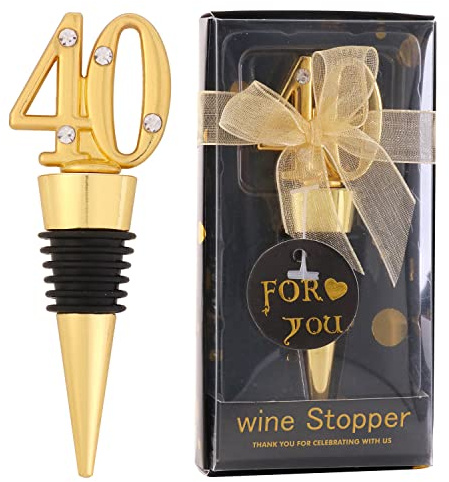 24 Pack 40th Birthday Favors For Guests 40 Years Old Wine Bottle Stopper With Gift Box For 40th Wedding Gift Party Favor Decoration
