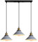 iDEGU 3 Luces Lámpara Colgante Vintage Lámpara de Techo Industrial Pantalla de Lámpara 22CM Diseño Retro Metal E27 Iluminación Colgante para para Comedor Cocina Salón Bar (Gris)