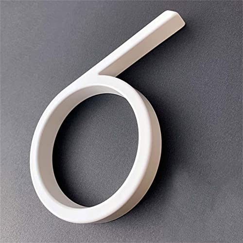 3D Floating White House Plaque Numbers 0-9 Doorplate Letters AB 5 Inch Metal Address Dash Sign Plate Zinc Alloy Lacquered Screw Mounted Outdoor Yard Street Door Home Mailbox Exterior Signage (6)