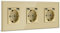 BSEED USB Steckdose Tripel Golden - Schuko Mit USB Anschluss (Max. 2.1A) Unterputz Glas Schutzkontakt-Ladegerät für Handys, Laptops etc