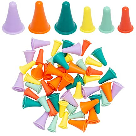 FRUHLING 50 Stück Bunte Stricknadeln Punktschutz Maschenstopper Punkt Protektoren Stricknadeln Stopper Nadelspitzenstopper zum Stricken 2 Größen