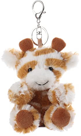 Apricot Lamb - Porte-clés girafe en peluche mignon de 13 cm - Pendentif girafe avec anneau pour porte-clés - Pendentif pour sac d'écolier