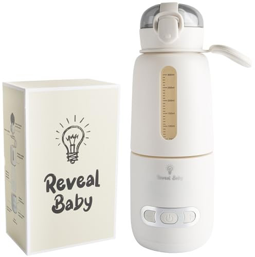 Chauffe Biberon Nomade Portable USB-C 90W – Température Réglable 37-55°C – Rapide (3.30 Min) – Chauffe Lait Bébé & Eau – Utilisation Voiture & Voyage – Sans BPA – Reveal Baby