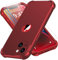 ORETECH für iPhone 14 Hülle Silikon, mit 2 Stück Schutzfolie, 360 Grad Ganzkörper Stoßfest Kratzfest Anti-Fingerabdruck Silikon Handyhülle für iPhone 14 Case 6,1 Zoll, Rot