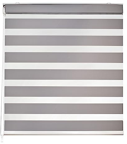 Easydeco - Estor Enrollable Noche y Día Premium (Gris, 135_x_250_cm)