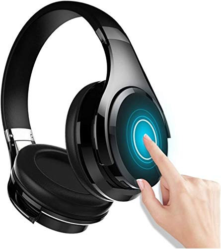 CAFFIA Bluetooth Headphones, Folding Stereo Wireless Bluetooth Headphones Over Ear with Microphone and Volume Control, Wireless and Wired Headset for PC/Cell Phones/TV