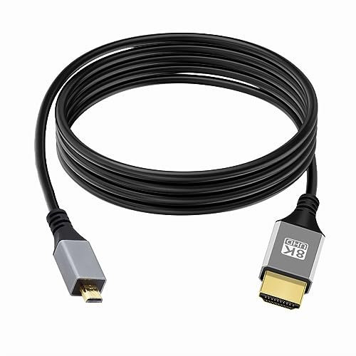 xiwai 8K Micro HDMI 2.1 Câble HDTV Ultra Mince 1.0m Type-A à Type-D 4K Cordon Mince Hyper Super Flexible pour Caméra HDTV