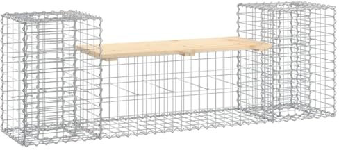 Banc de jardin design gabion 183x41x60,5 cm bois massif de pin