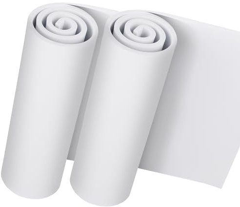 Do²ping 2-Pack Goma EVA Blanca, Espuma EVA 6mm, 35.5 x 124.5cm EVA Foam Cosplay, alta densidad 86kg/m3 Rollo Goma EVA para Costume Proyecto DIY (2PCS 6mm Blanca)