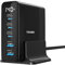 Chargeur USB C 140W,5 Ports Gan Chargeur Station Ultra Rapide avec Et éCran LCD pour Macbook Pro/Air,pour Ipad Pro/Air,pour Iphone 16/15,Galaxy S24/S23,pour Dell,Pixelbook,Noir