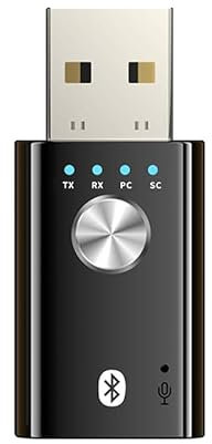 Xingdianfu Transmisor/Receptor Bluetooth USB 4 en 1 con Sonido Envolvente, 5.1 Canales, Entrada AUX y micrófono y Accesorios