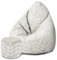 DreamRoots Sitzsack Erwachsene mit Füllung 80x80x120cm - Bean Bag Chair - Sitzsäcke mit Lehne und Hocker und Bezug - Sitzsack Sessel - Chill Sessel Velvet Scandinavian Simplicity