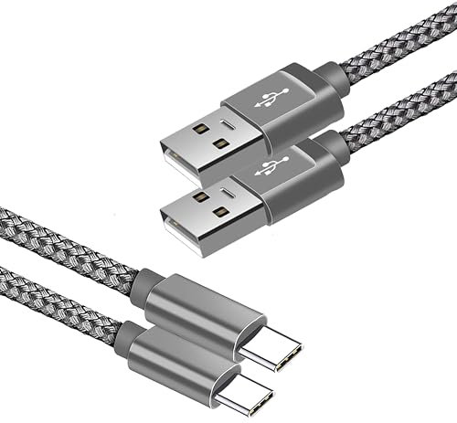 USB C Cable Fast Charge, USB Type C Charger Cable Charging Lead For Samsung Galaxy S22 S21 S21+ S20 Plus Ultra FE 5G, A52 A72 A32 A42 A51 A71 A12 A22, Note 20 10 9 8 (1M+2M)