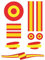PROMO-SHOP - Pack de 10 Pegatinas España, Formato Vinilo Resistente, Pegatinas para Casco, Moto, Coche, Stickers Bandera España, Fabricación Nacional, Varios Tamaños