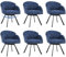 Yaheetech Esszimmerstühle Drehbar, Drehstuhl Esszimmer mit Schwenkbarem Sitz & Abnehmbarem Sitzkissen, Esstisch Stühle in Blütenblattform, Blau/6 Stück