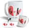 Taza personalizada con iniciales. Taza personalizada para regalo con texto. Regalo original personalizado San Valentín. Regalos parejas. (Iniciales 3)