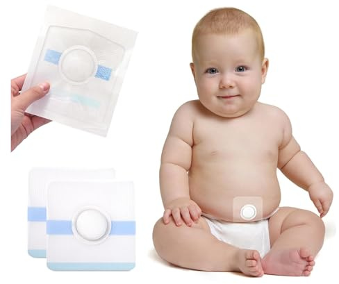 GRLEAYIE Ceinture pour hernie infantile, pansement pour hernie ombilicale, pansement abdominal, pansement ombilical pour le ventre de bébé, cordon ombilical, 8cm x 8cm, 15 pièces