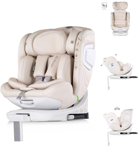Chipolino Kindersitz Clima Air i-Size (40-150 cm) Isofix Lüftungs-Heizfunktion beige