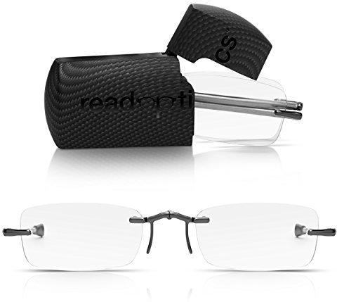 Read Optics Kompakte klappbare Lesebrille, klappbare randlose Brille, die leicht in jede Tasche passt, Stärke +1 bis +3,5