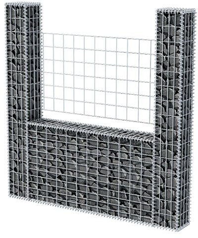 Festnight Gabion 160 x 20 x 150 cm en Forme de U Décoration de Jardin