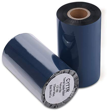 CYTTR Ruban de transfert thermique – Cire améliorée de qualité supérieure – 110 mm x 300 mm – Encre externe compatible avec les imprimantes Zebra Datamax Sato TT (1 rouleau)