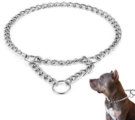 HAPPY HACHI Collier Chien en Acier Contrôle Collier de Dressage pour Chien Solide Réglable pour Animaux de Compagnies (L-3mmx60cm)