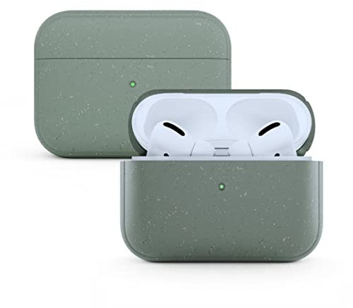 Woodcessories - Nachhaltiges, Antibakterielles AirPods Pro Case Grün, AirPods Pro 2 Hülle Grün - BioCase Nachtgrün