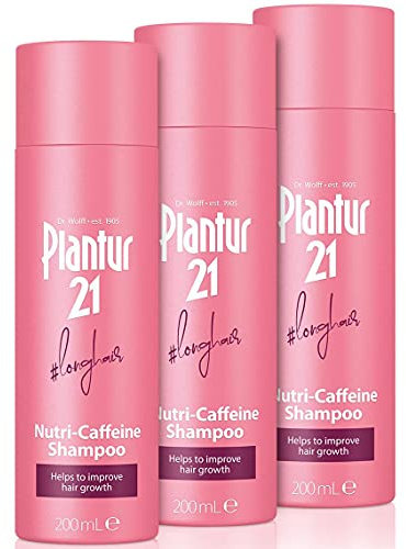 Plantur 21#longhair Caféine Shampooing pour cheveux longs et brillants 3x 200ml | Améliore la pousse et répare les cheveux abîmés | Sans silicones ni parabènes