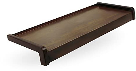 Seiletech.de Alféizar de ventana de acero + lámina adhesiva de PVC | 110 cm | tuerca RAL 8011 | profundidad 27,5 cm | resistente a la intemperie | incluye tapas de PVC | alféizar de ventana | exterior