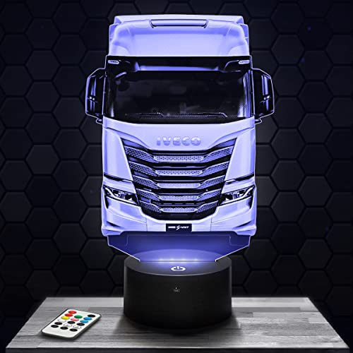 Nachttischlampe - Touch-Nachtlicht Lastkraftwagen Truck 3D-LED-Lampe Illusion, Geschenkidee Weihnachten Geburtstag Junge und Mädchen Nachttischlampe Kinder- oder Erwachsenenzimmer TOP