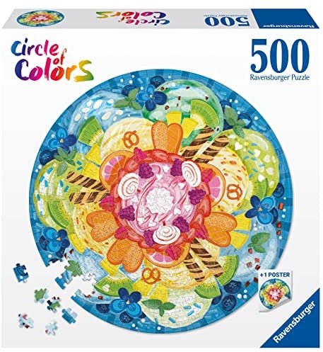 Ravensburger Puzzle 17348 - Circle of Colors Ice Cream - 500 Teile Rundpuzzle für Erwachsene und Kinder ab 12 Jahren
