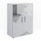 Vicco Midischrank Irma, Badmöbel, Weiß Hochglanz mit Einsätzen, 60 x 81 cm